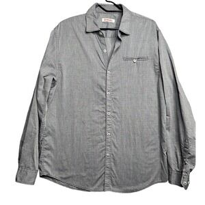 Michael Brandon mens  Western LS‎ Button Front Shirt Size L Gray  accent